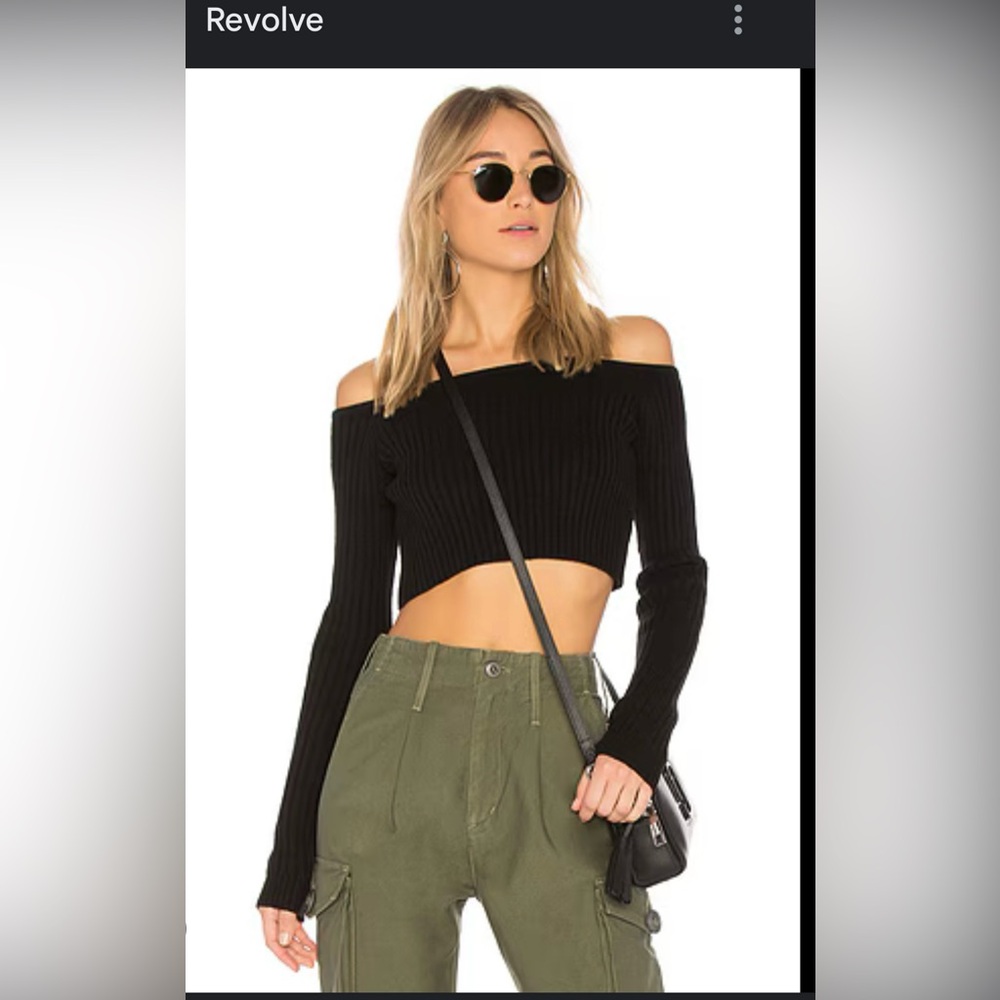 Lovers + Friends Black Off-the-Shoulder Sweater